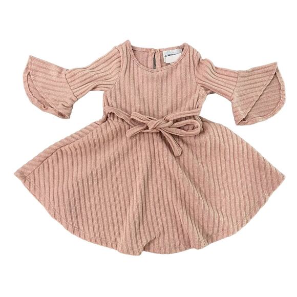 Rare Editions  Girls Brushed Knit Bell Sleeve Dress Pink 2T/2 - Picture 1 of 4